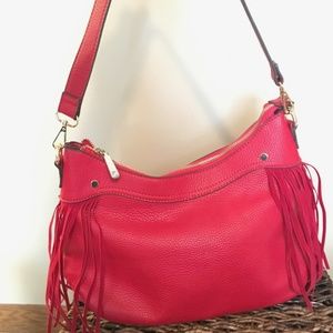 red fringe purse